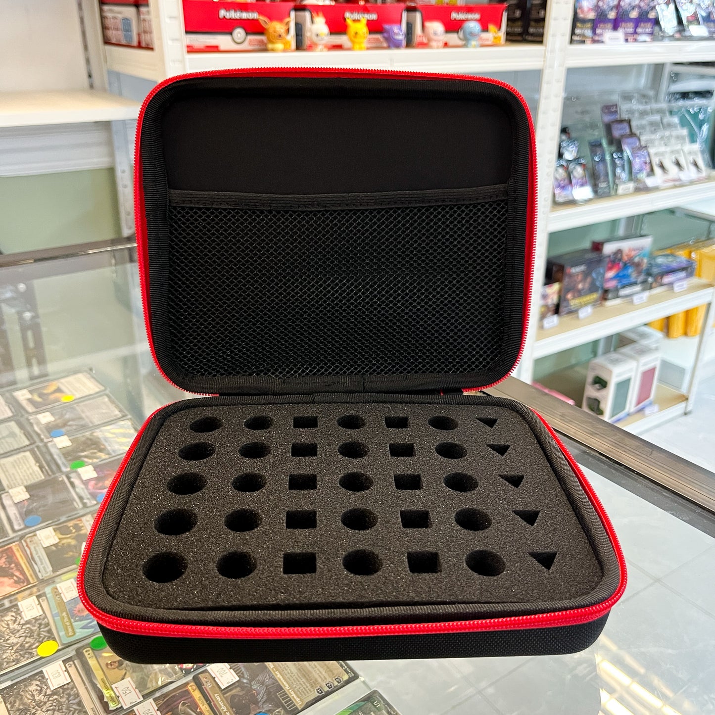 Dice Case with Red Zipper