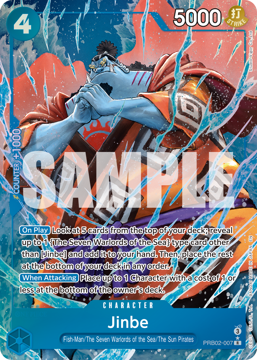 One Piece Card Game Jinbe Promo Card P-030 (Japanese Version, Blue) Monkey D Luffy 2nd Anniversary Stamped One Piece Card Game Jinbe Promo Card P-030 (Japanese Version, Blue) Monkey D Luffy 2nd Anniversary Stamped