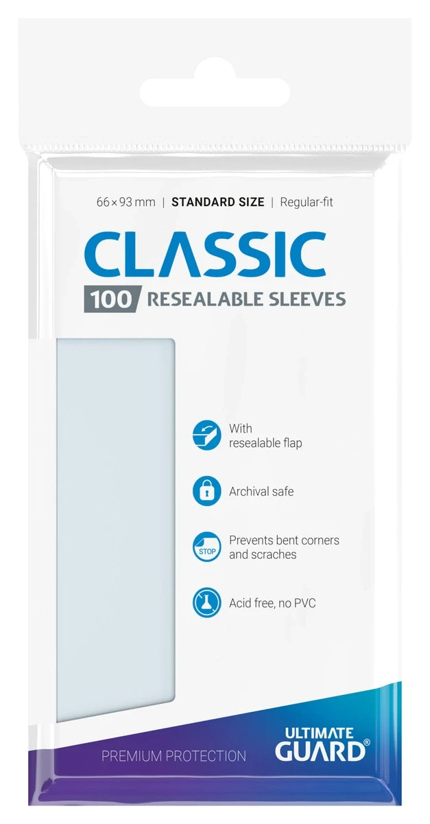Ultimate Guard Standard Size Resealable Sleeves (100 pack) - Transparent