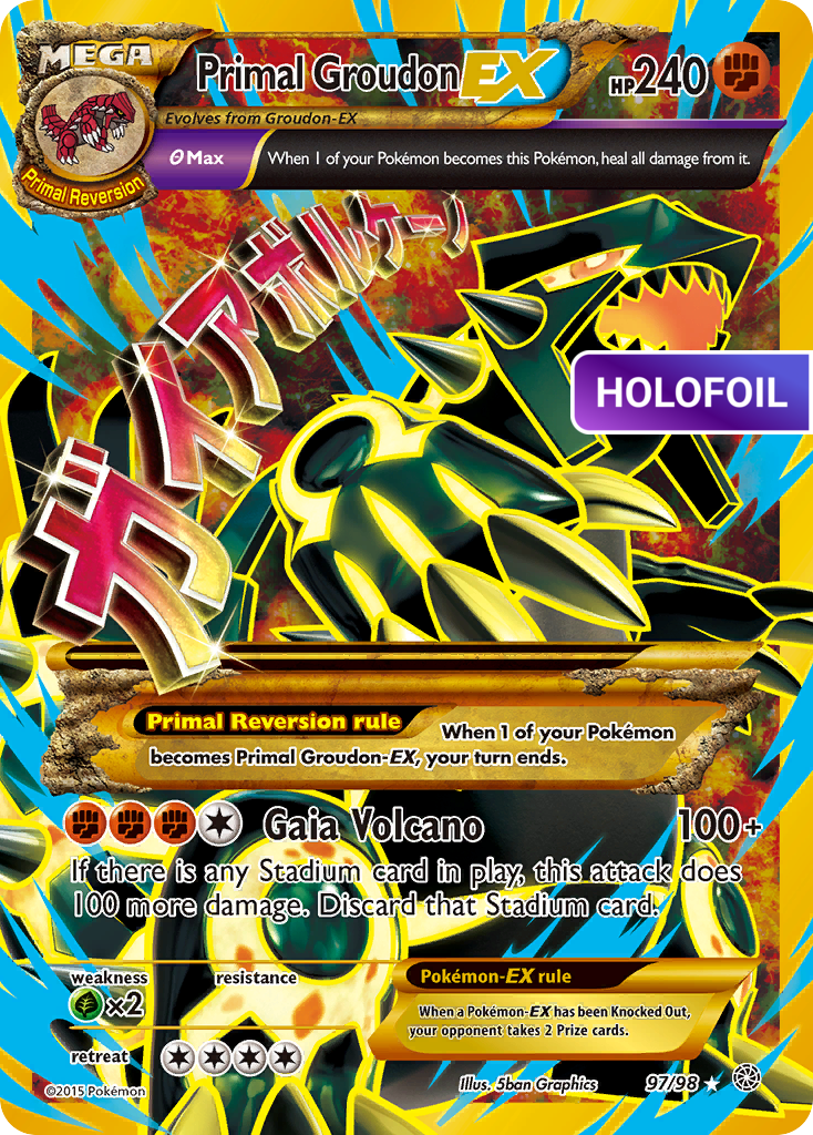 Primal Groudon EX (Shiny Full Art) (AOR) #97 [EN/H]