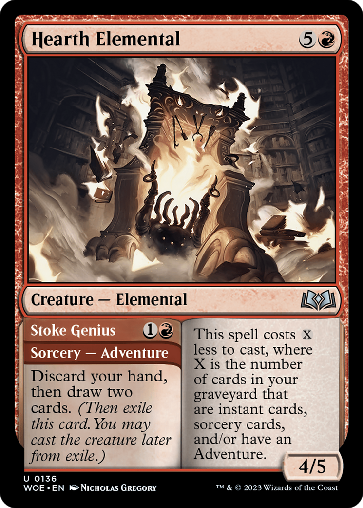 Hearth Elemental // Stoke Genius (WOE) #136 [EN/N] s/o