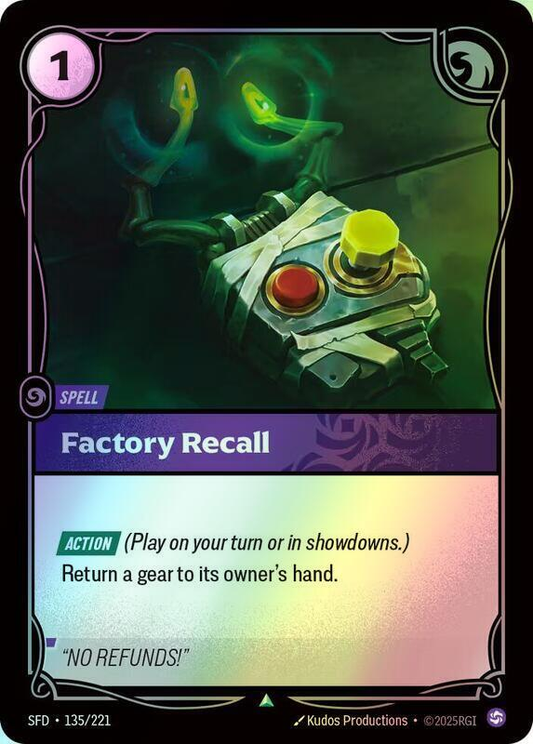 Factory Recall (SFD) #135 [EN/F] s/o