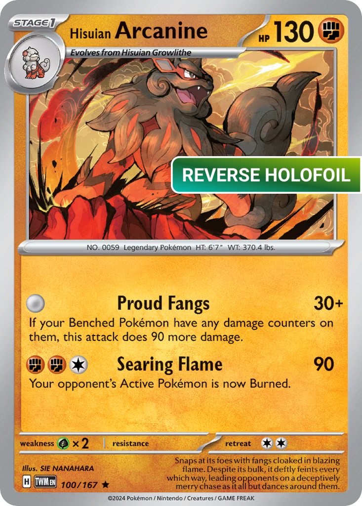 Hisuian Arcanine (TWM) #100 [EN/R] s/o