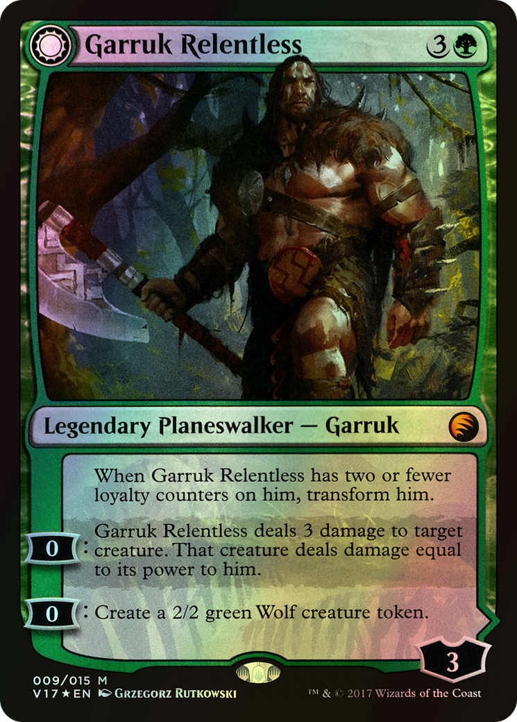 Garruk Relentless // Garruk, the Veil-Cursed (V17) #9 [EN/F] s/o