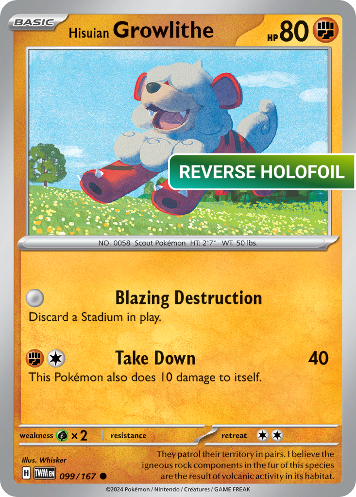 Hisuian Growlithe (TWM) #99 [EN/R] s/o