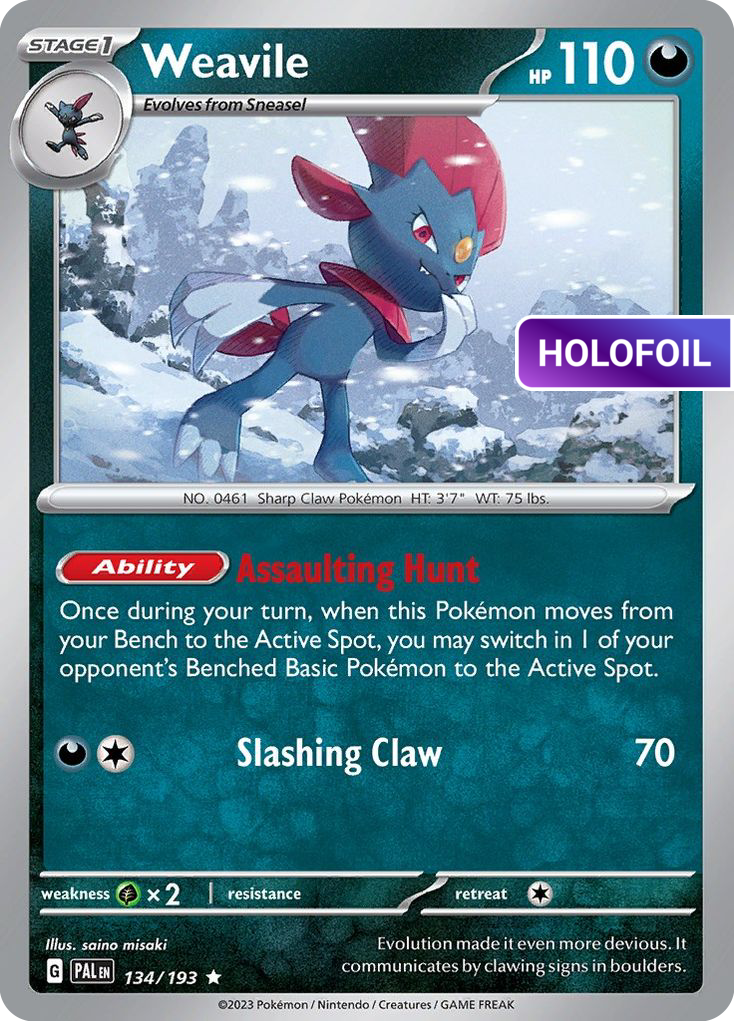 Weavile (PAL) #134 [EN/H] s/o