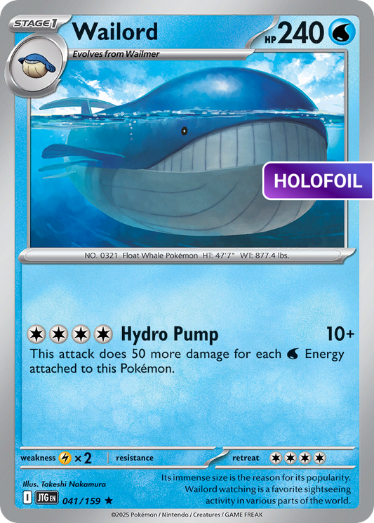 Wailord - 041/159 (JTG) #041 [EN/H] s/o