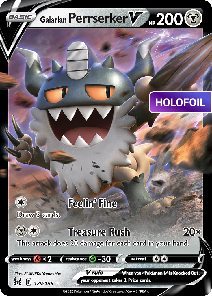 Galarian Perrserker V (LOR) #129 [EN/H] s/o