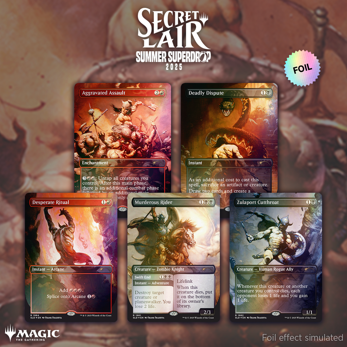 Secret Lair Drop: Summer Superdrop 2025 - The Art of Frank Frazetta: The Second Exhibition (Rainbow Foil Edition) (SLD)