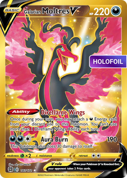 Galarian Moltres V (Secret) (BRS) #183 [EN/H] s/o