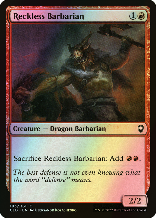Reckless Barbarian (CLB) #193 [EN/F] s/o