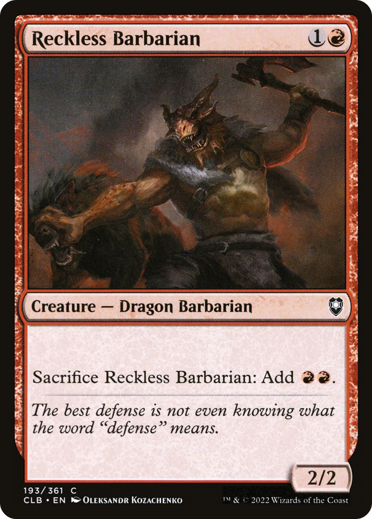 Reckless Barbarian (CLB) #193 [EN/N] s/o