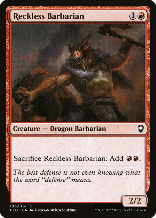 Reckless Barbarian (CLB) #193 [EN/N] s/o