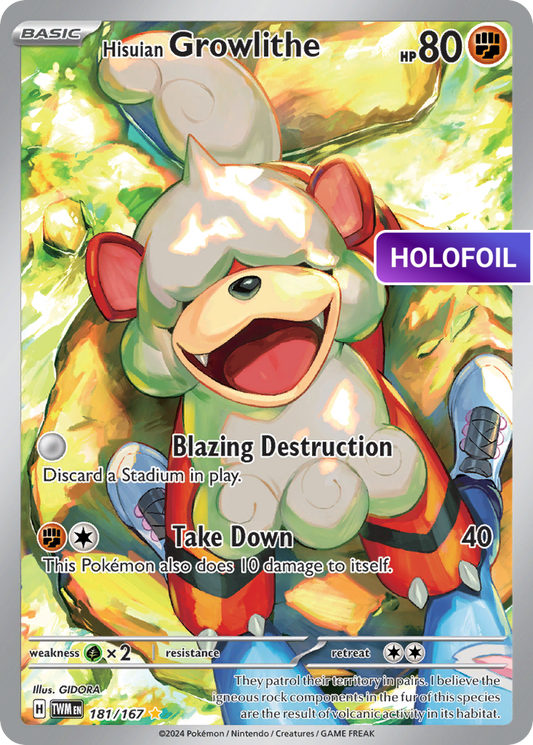 Hisuian Growlithe - 181/167 (TWM) #181 [EN/H] s/o