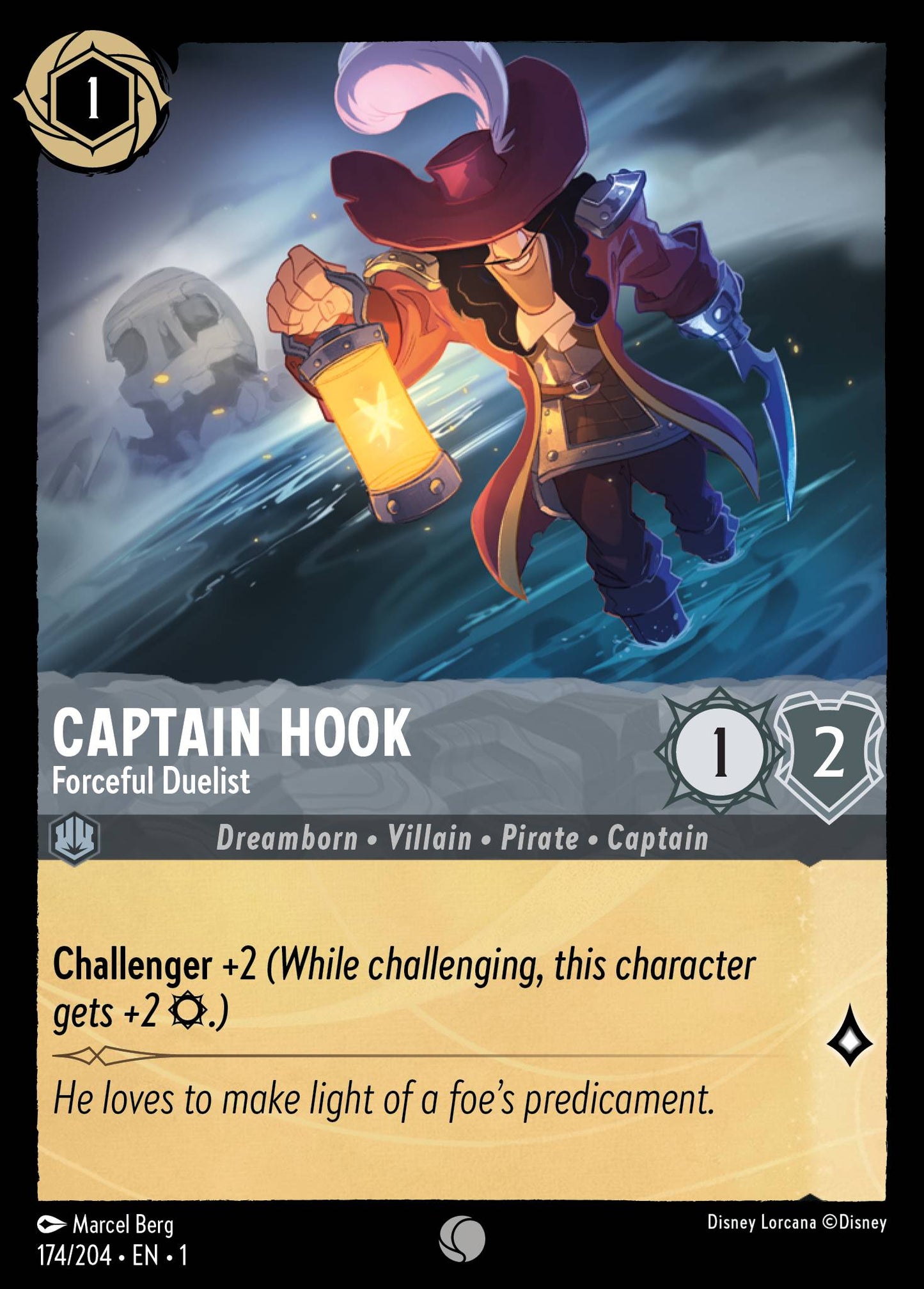 Captain Hook, Forceful Duelist (1) #174 [EN/N] s/o