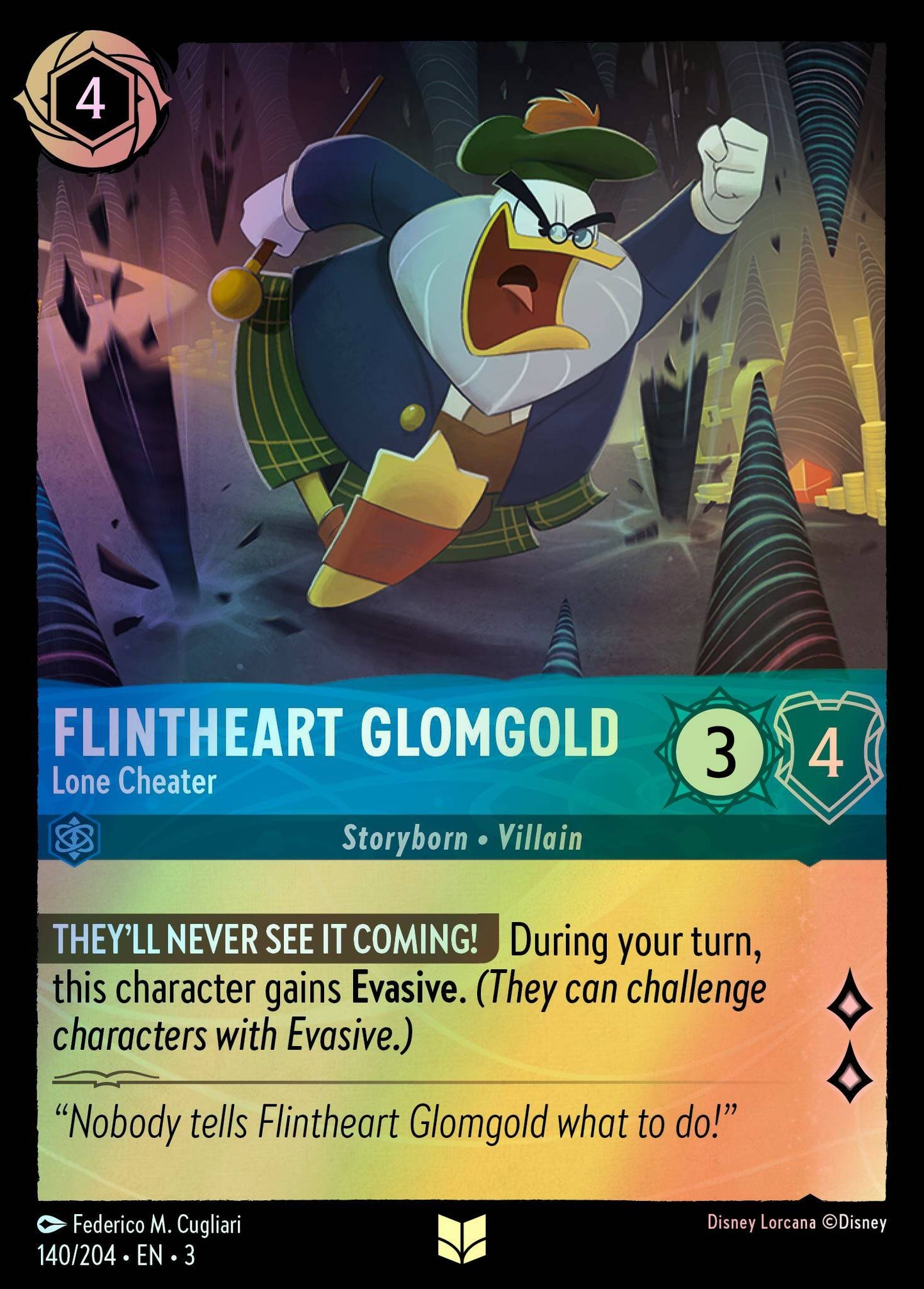 Flintheart Glomgold, Lone Cheater (3) #140 [EN/F] s/o