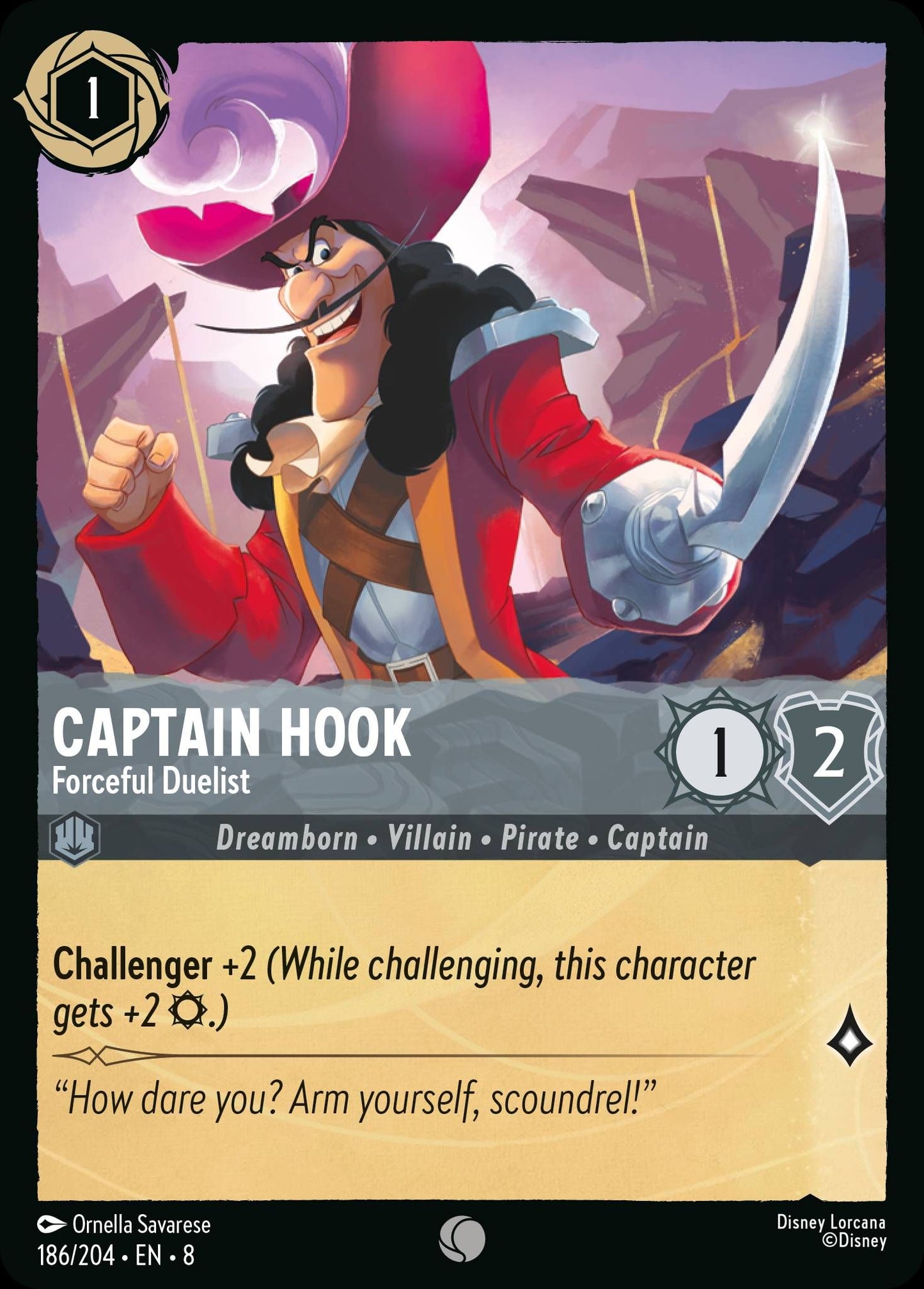 Captain Hook, Forceful Duelist (8) #186 [EN/N] s/o