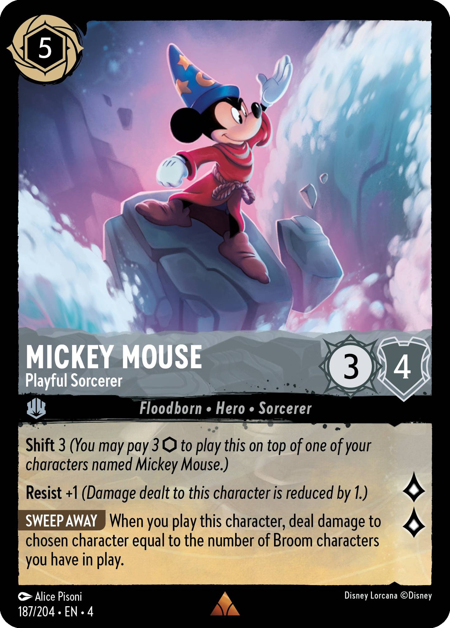 Mickey Mouse, Playful Sorcerer (4) #187 [EN/N] s/o