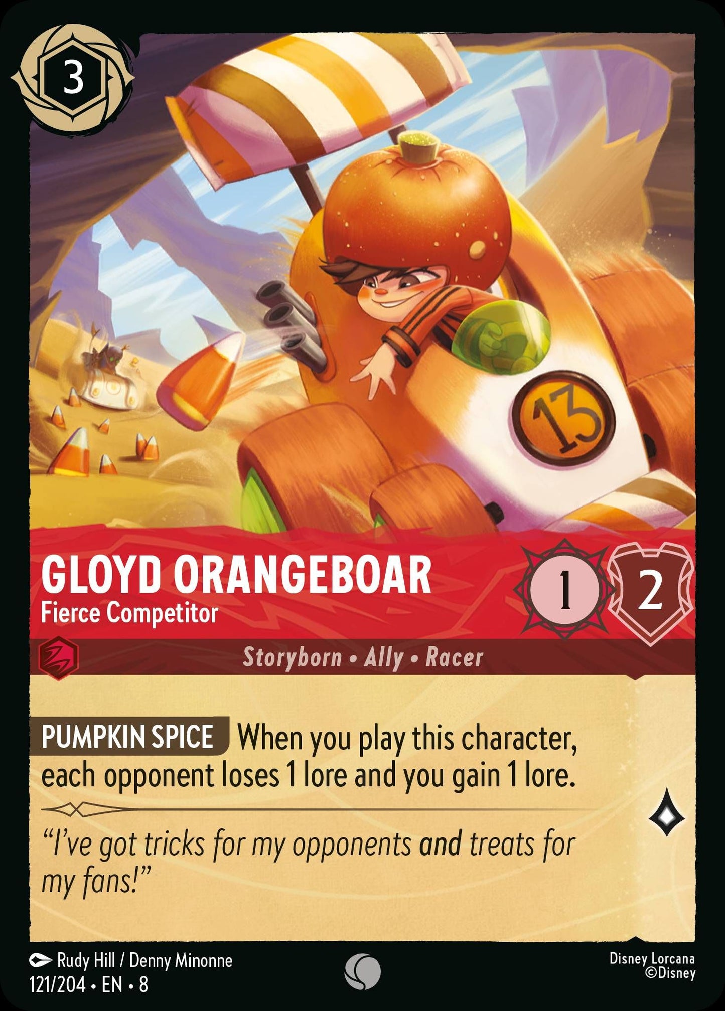 Gloyd Orangeboar, Fierce Competitor (8) #121 [EN/N] s/o