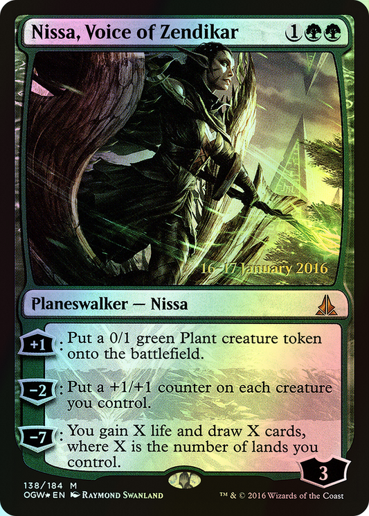 Nissa, Voice of Zendikar (POGW) #138s [EN/F] s/o
