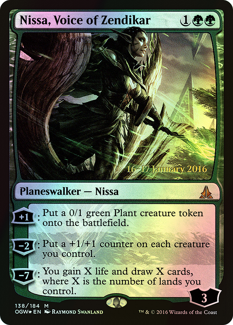Nissa, Voice of Zendikar (POGW) #138s [EN/F] s/o
