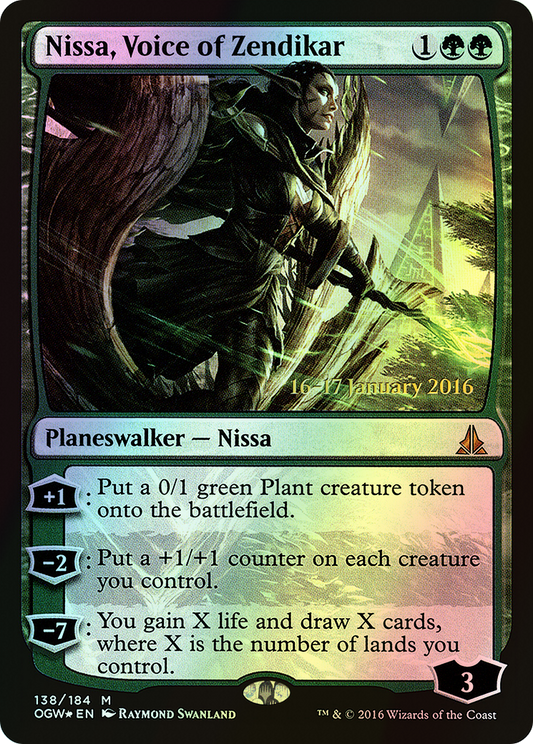 Nissa, Voice of Zendikar (POGW) #138s [EN/F] s/o
