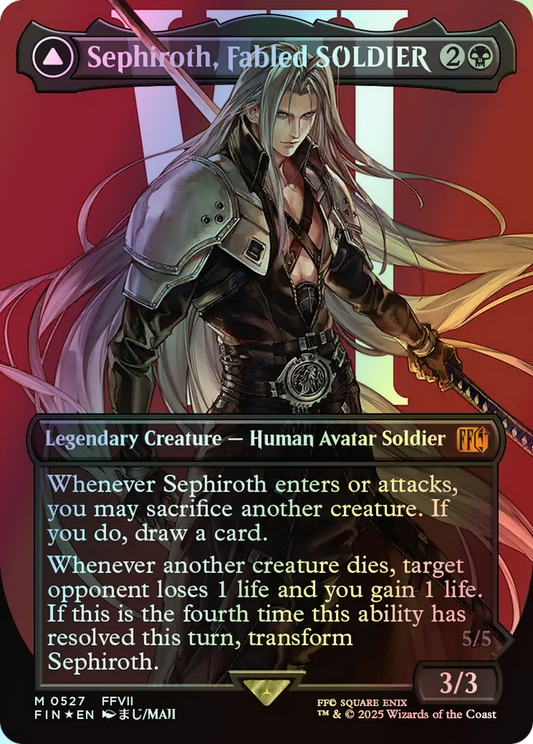 Sephiroth, Fabled SOLDIER // Sephiroth, One-Winged Angel - Surge Foil (FIN) #527 [EN/F] s/o