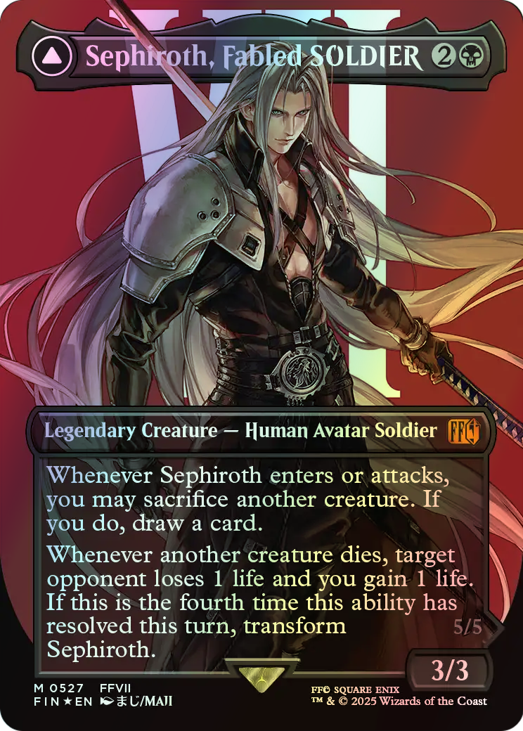 Sephiroth, Fabled SOLDIER // Sephiroth, One-Winged Angel - Surge Foil (FIN) #527 [EN/F] s/o