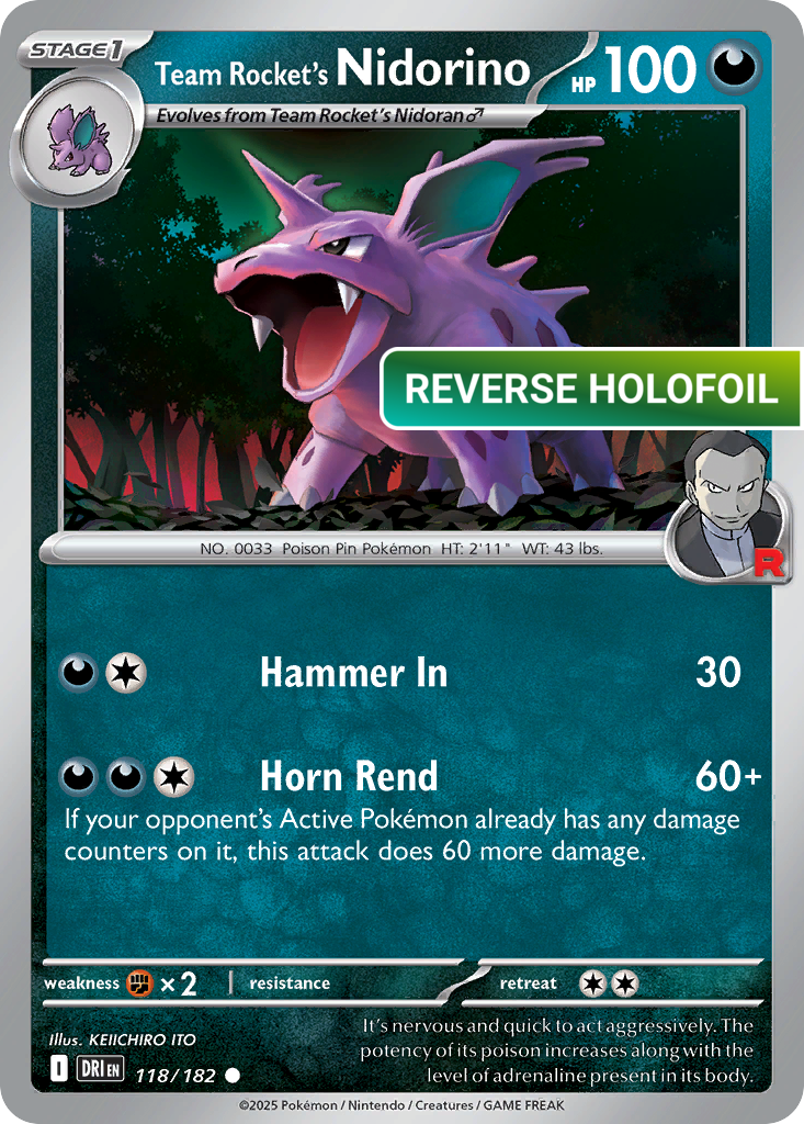 Team Rocket's Nidorino (DRI) #118 [EN/R] s/o