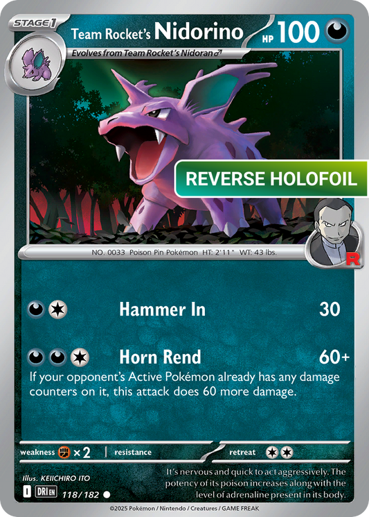 Team Rocket's Nidorino (DRI) #118 [EN/R] s/o