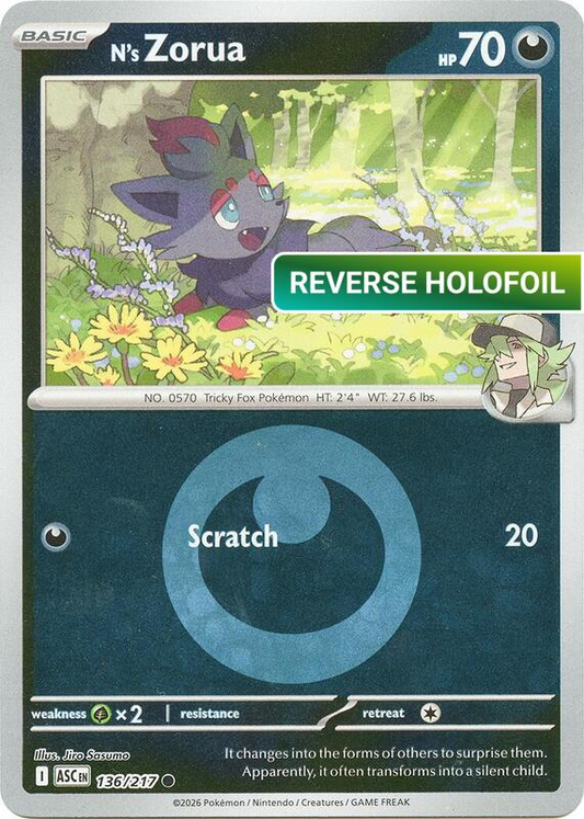 N's Zorua (Energy Symbol Pattern) (ASC) #136_V3 [EN/R] s/o