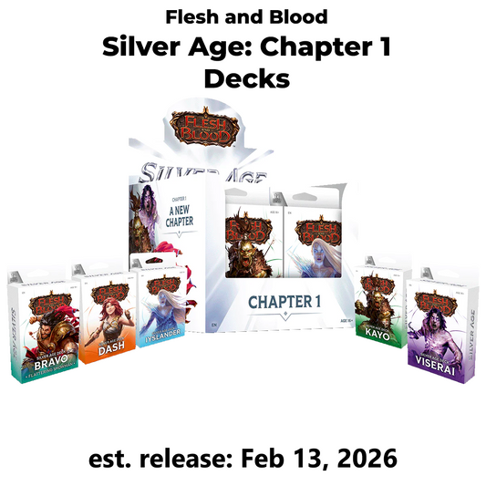 [PRE-ORDER] Flesh and Blood - Silver Age Chapter 1 Decks: Kayo, Iyslander, Viserai, Dash, Bravo