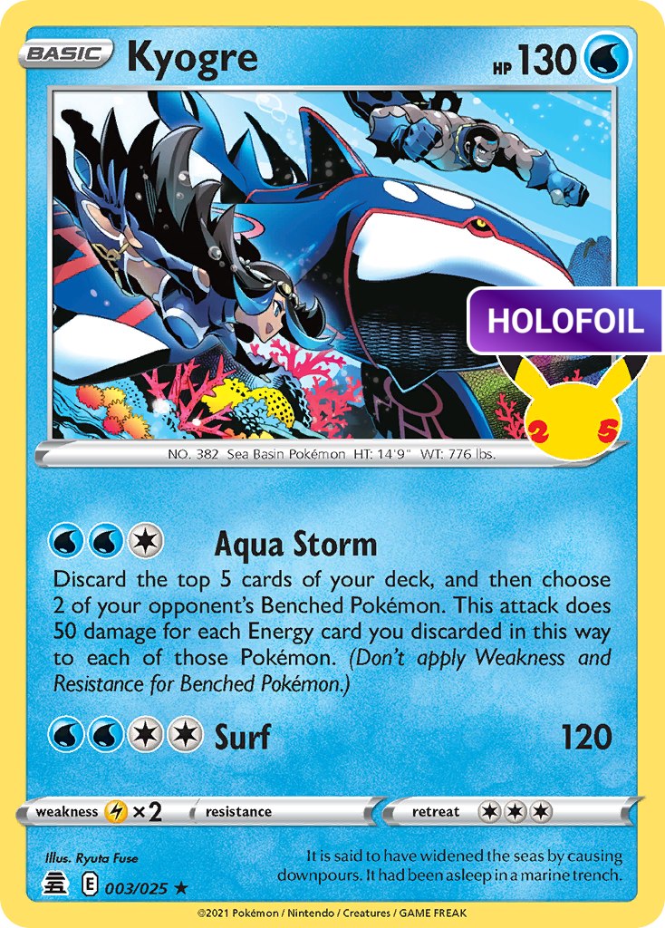 Kyogre (CEL) #003 [EN/H] s/o