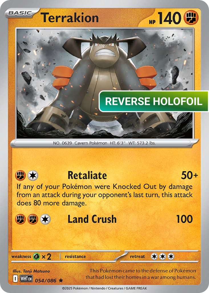 Terrakion (WHT) #054_V1 [EN/R] s/o