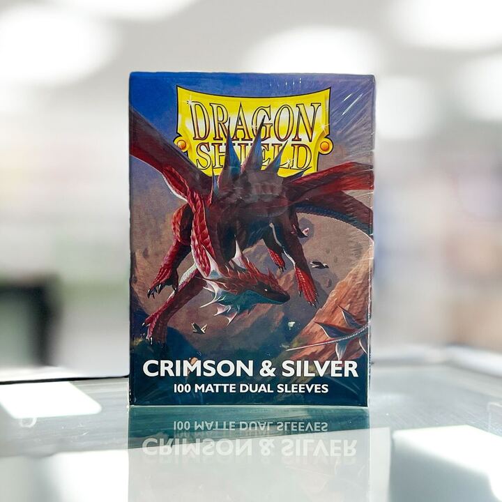 Dragon Shield Dual Matte Standard Sleeves - Crimson and Silver