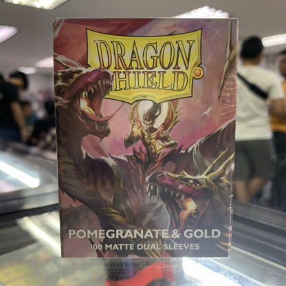 Dragon Shield Dual Matte Standard Sleeves - Pomegranate and Gold (100-Pack)