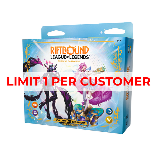 [PRE-ORDER] Riftbound: Radiance - Showdown Deck Display - Evelynn vs Seraphine (limit 1 per customer)